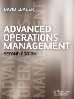 cover image of Advanced Operations Management